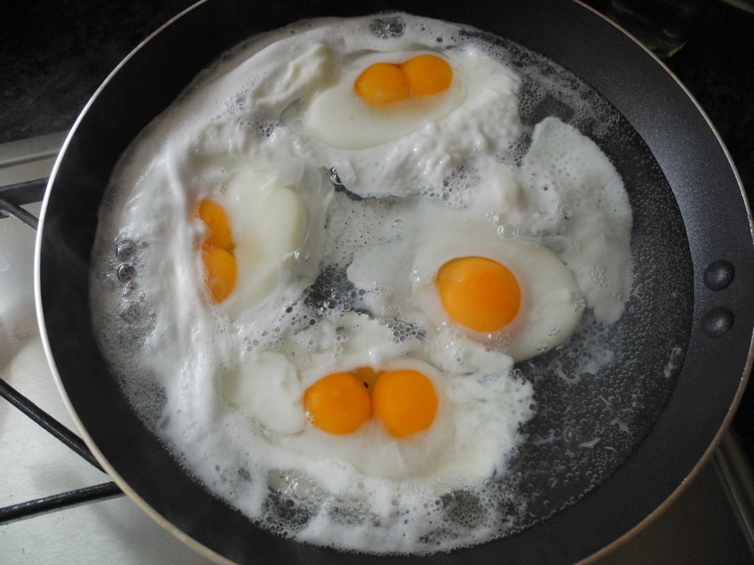 Healthy cooking preparation with fresh ingredients